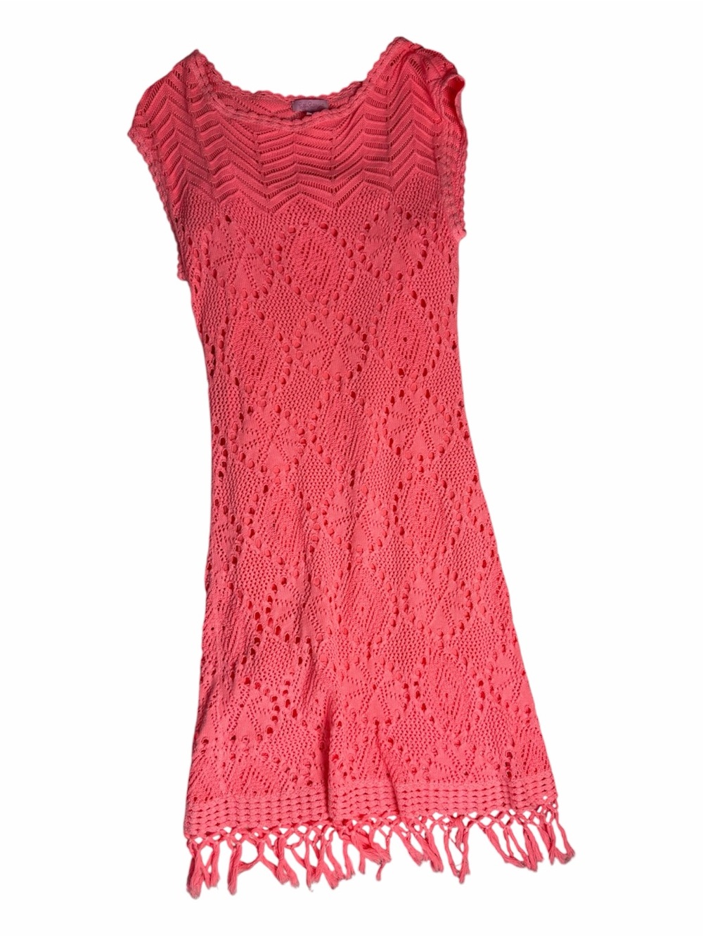 Lilly Pulitzer Coral Crochet Open-Knit Top